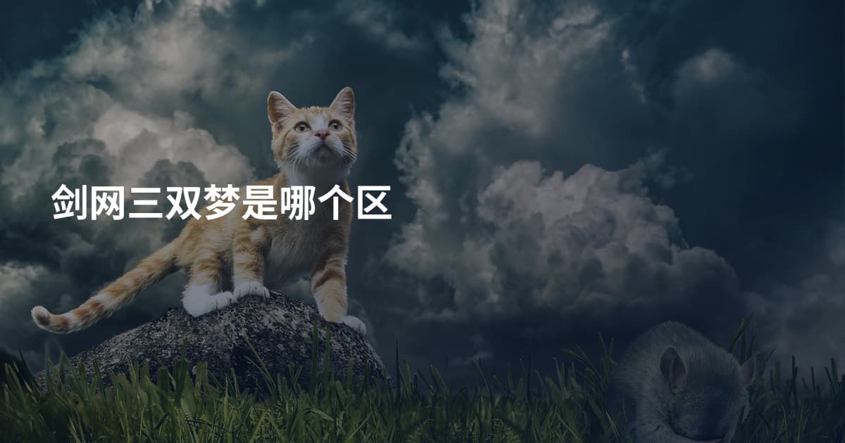 剑网三双梦是哪个区