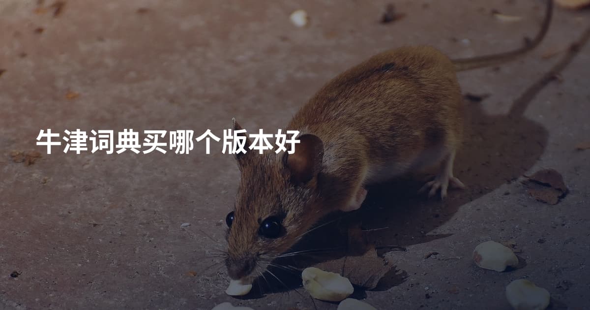 牛津词典买哪个版本好