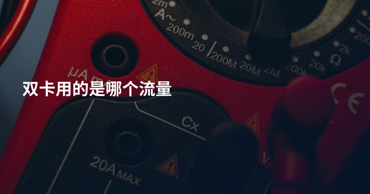 双卡用的是哪个流量