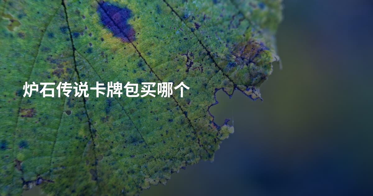 炉石传说卡牌包买哪个