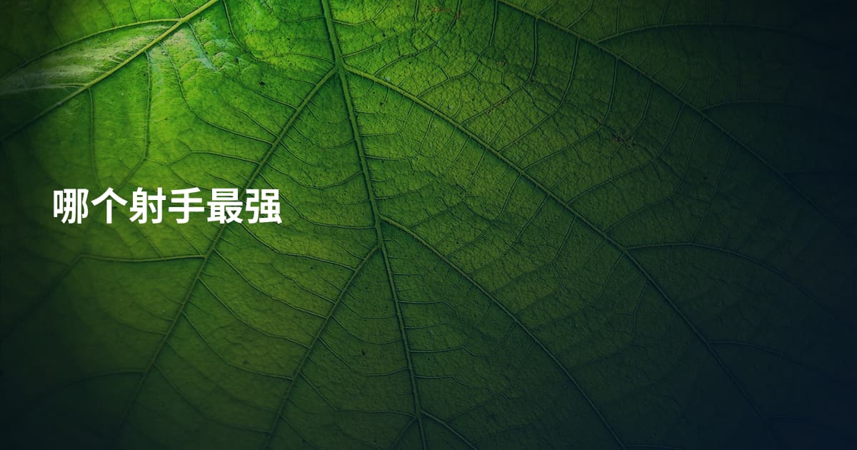 哪个射手最强