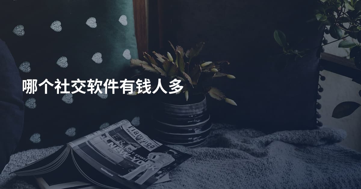 哪个社交软件有钱人多
