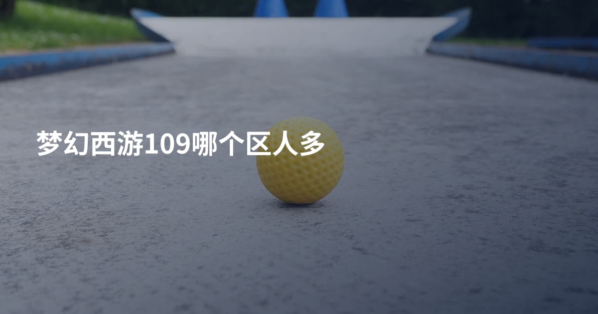 梦幻西游109哪个区人多