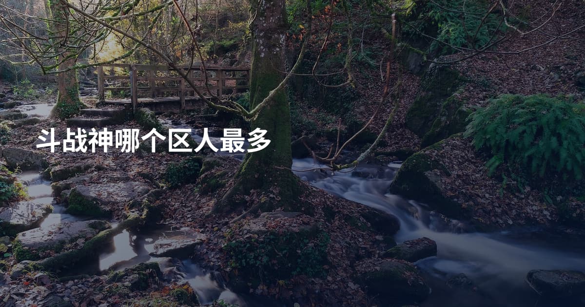 斗战神哪个区人最多