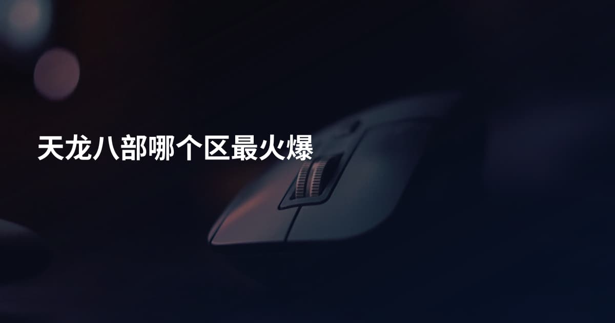 天龙八部哪个区最火爆