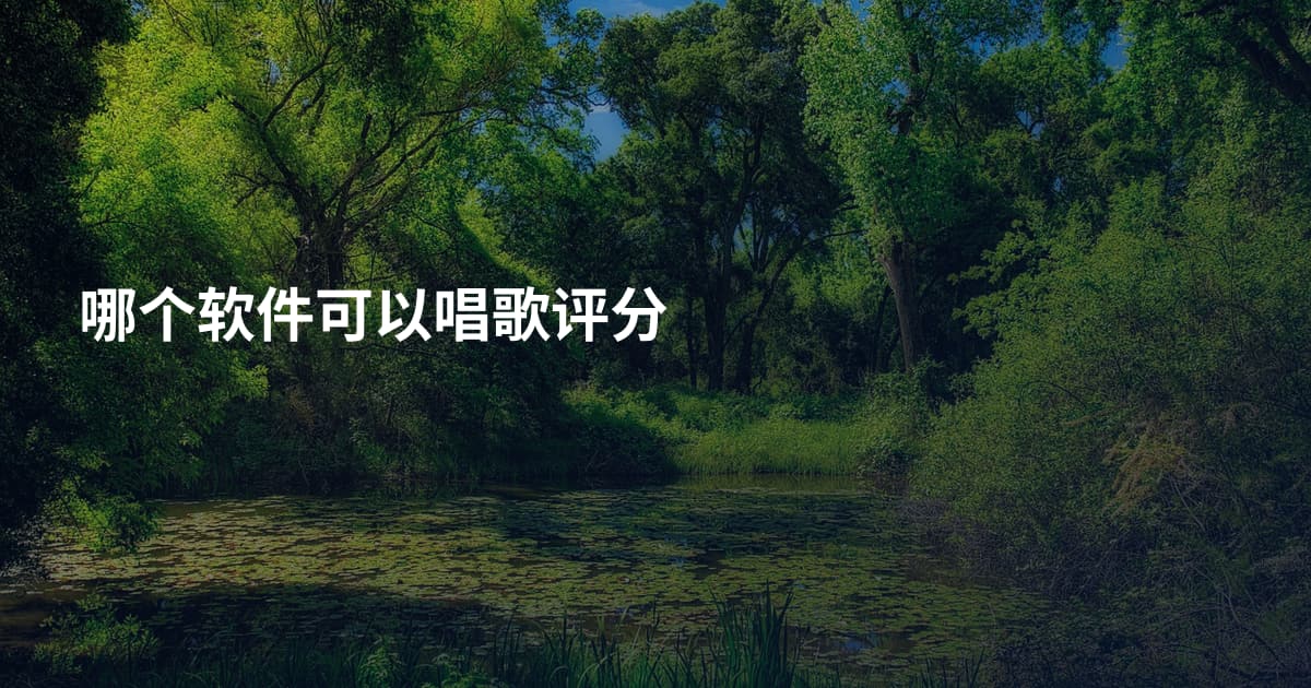 哪个软件可以唱歌评分