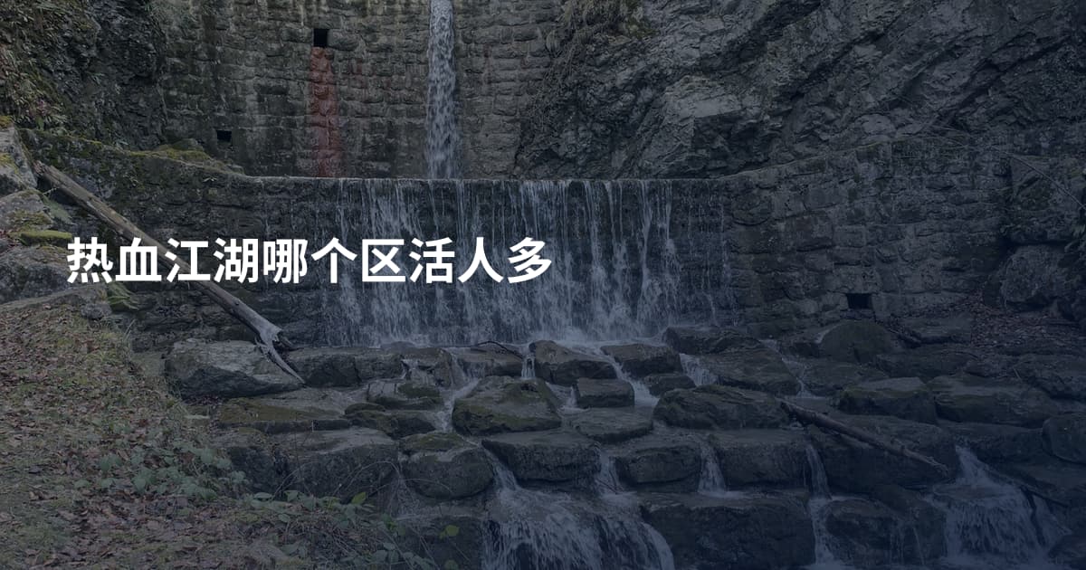热血江湖哪个区活人多