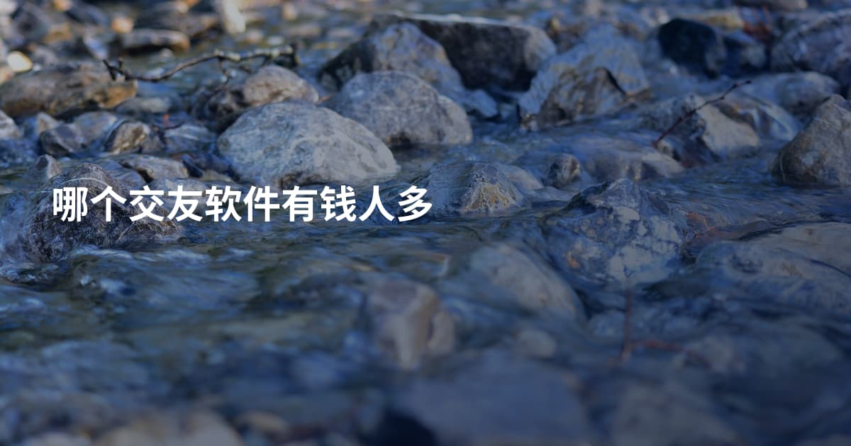 哪个交友软件有钱人多