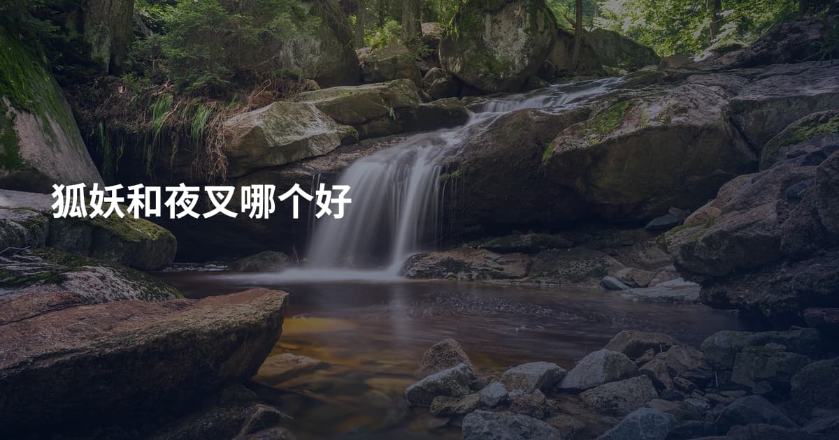 狐妖和夜叉哪个好