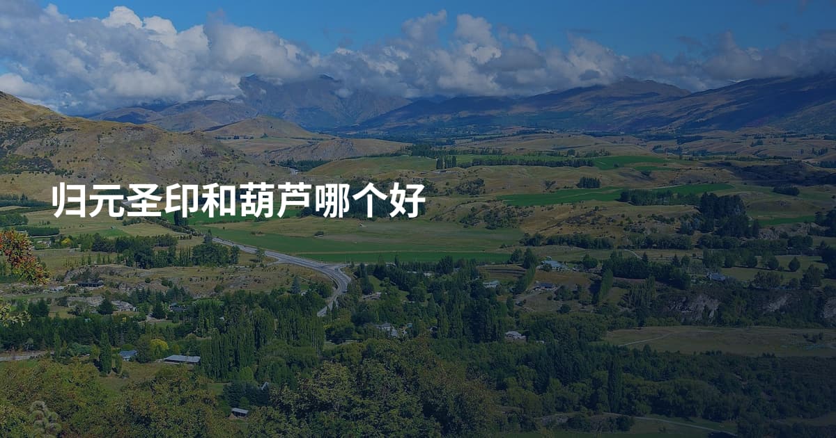归元圣印和葫芦哪个好
