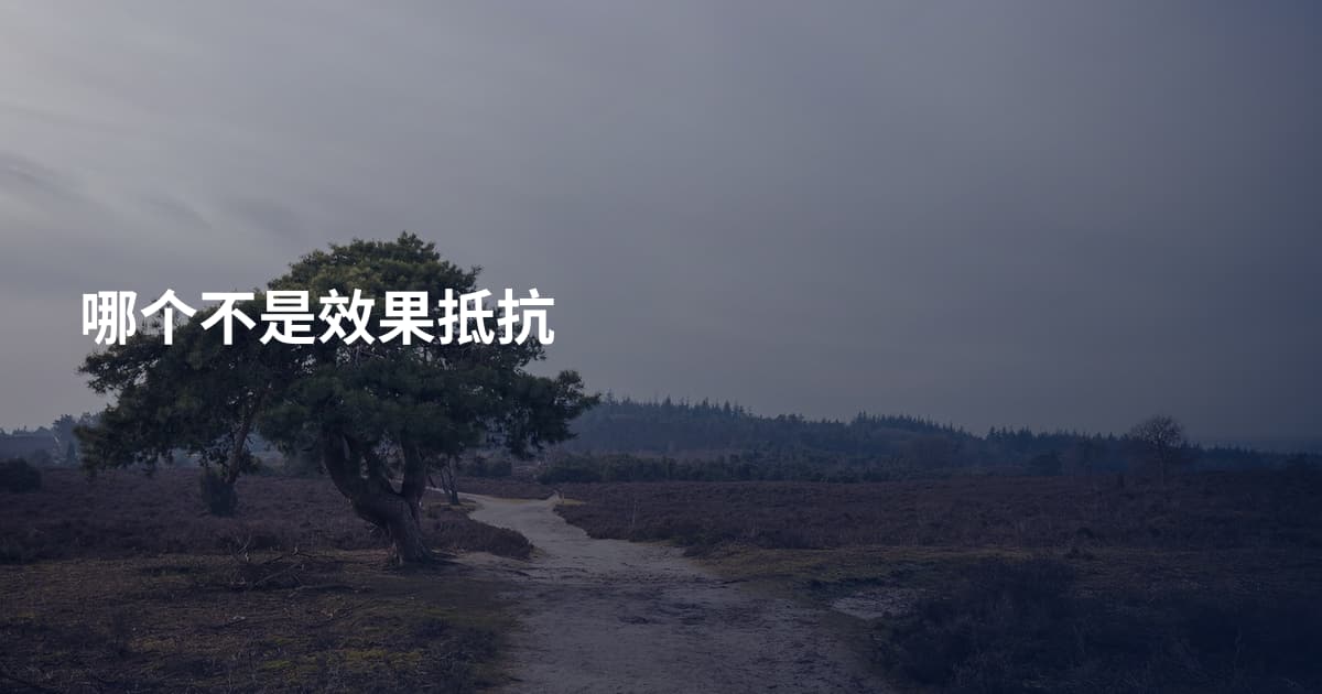 哪个不是效果抵抗