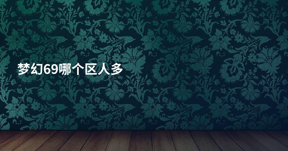 梦幻69哪个区人多