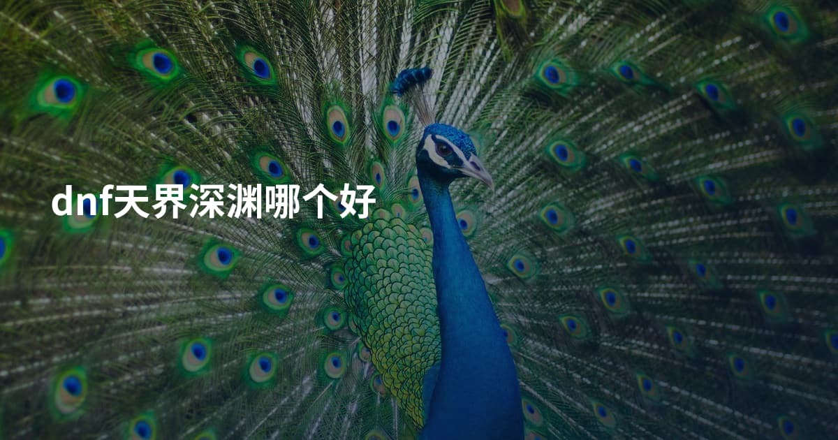 dnf天界深渊哪个好