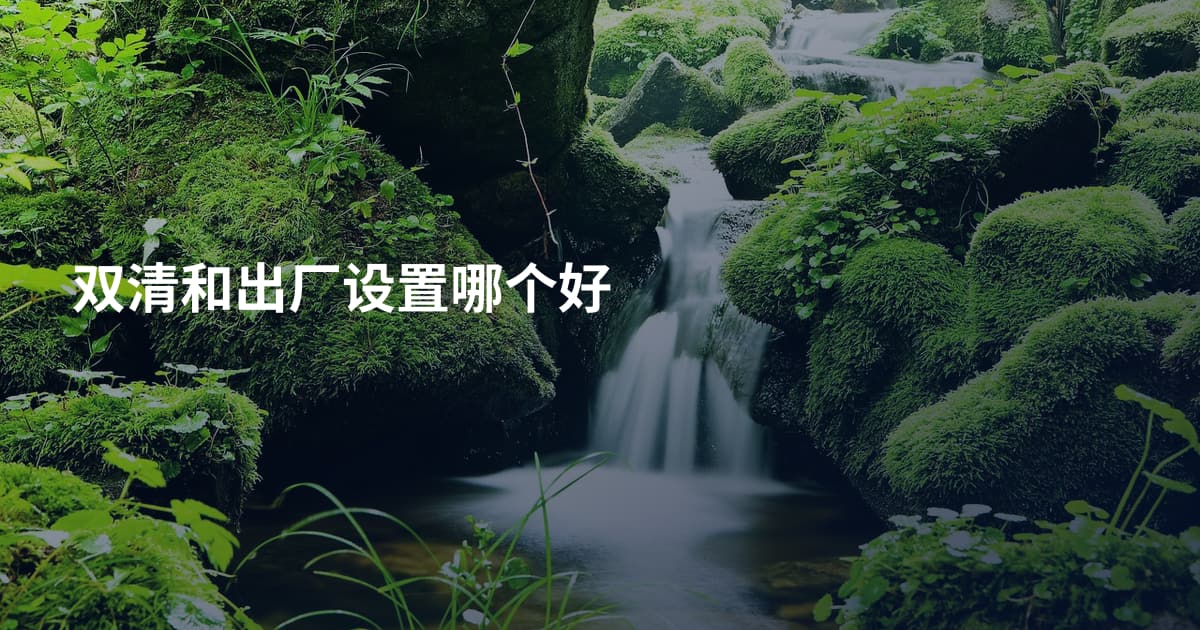 双清和出厂设置哪个好