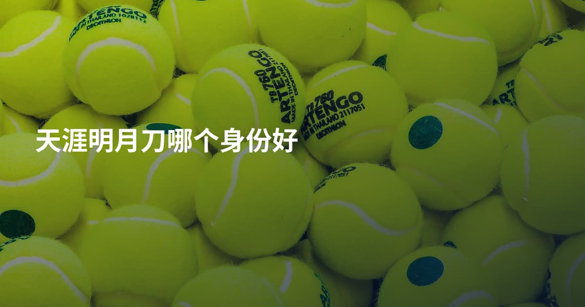 天涯明月刀哪个身份好