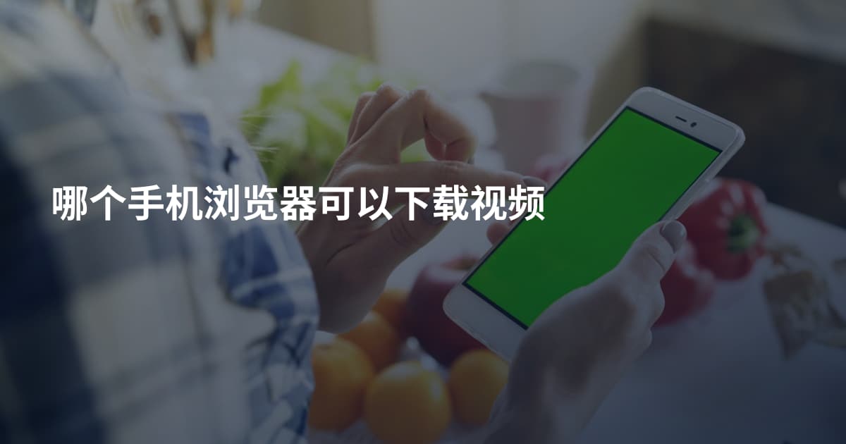 哪个手机浏览器可以下载视频