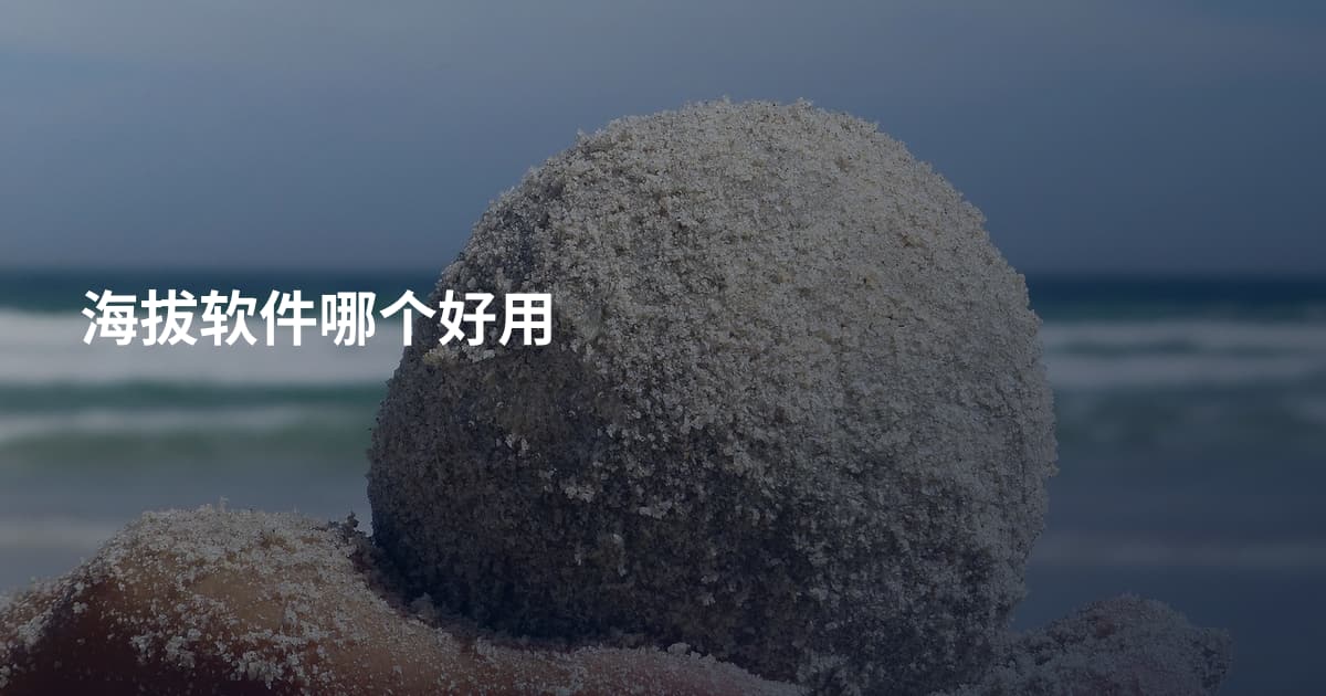 海拔软件哪个好用