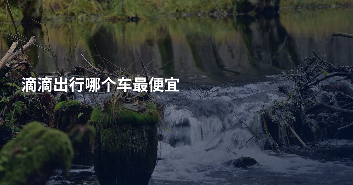 滴滴出行哪个车最便宜