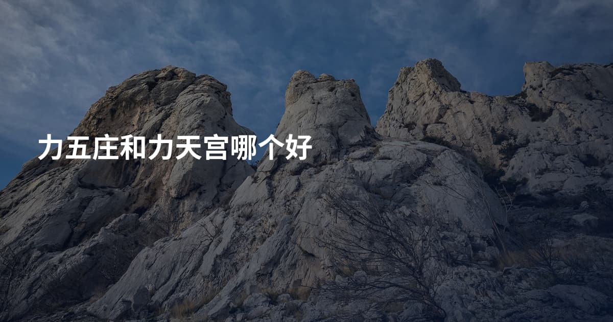 力五庄和力天宫哪个好
