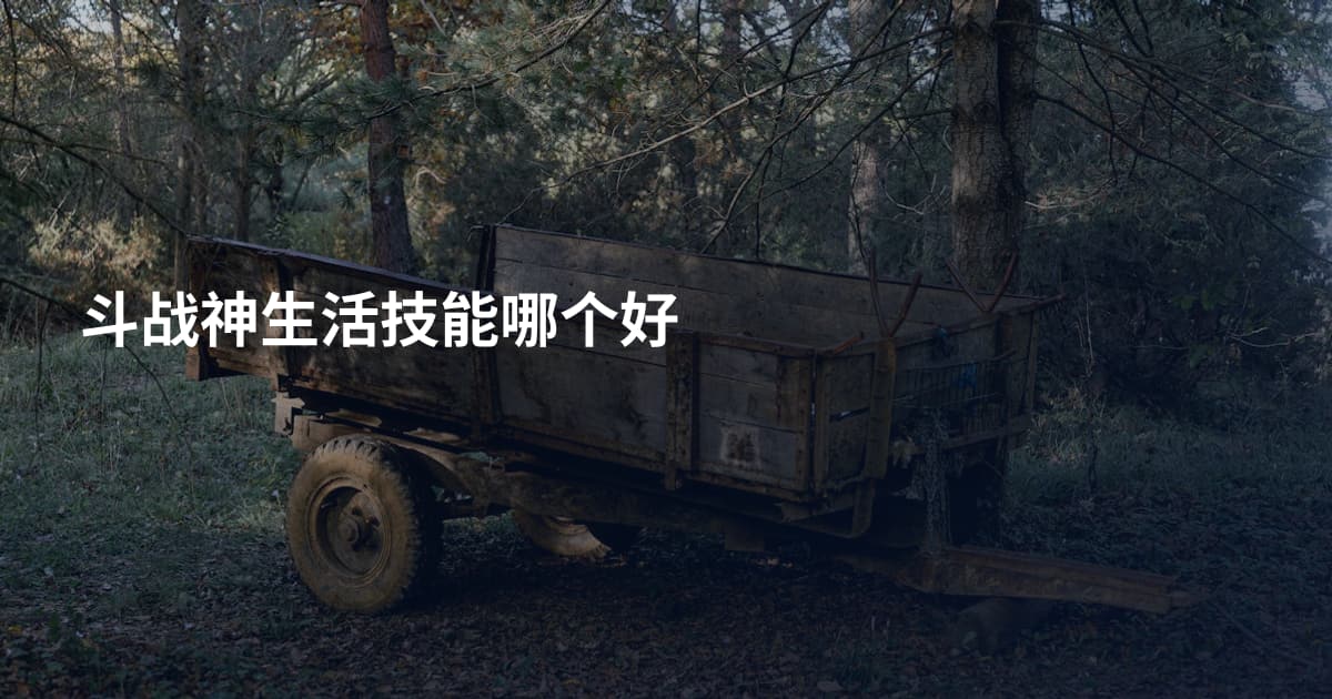 斗战神生活技能哪个好