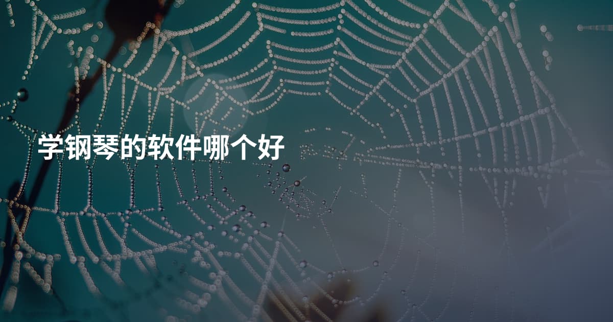 学钢琴的软件哪个好