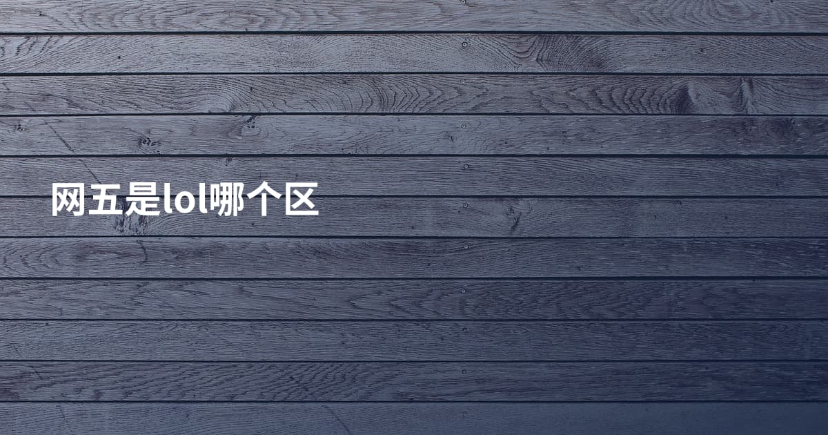 网五是lol哪个区