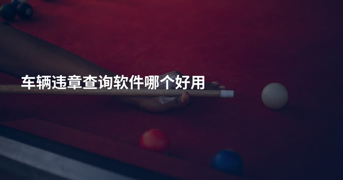 车辆违章查询软件哪个好用