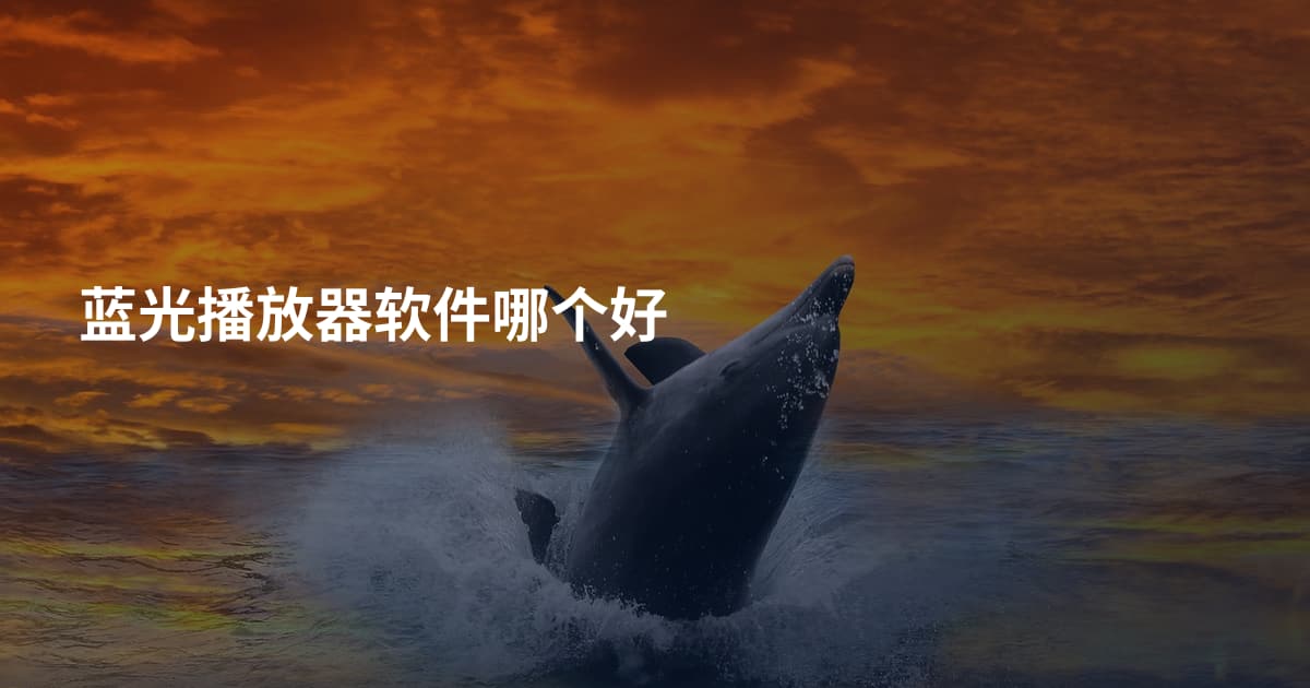 蓝光播放器软件哪个好