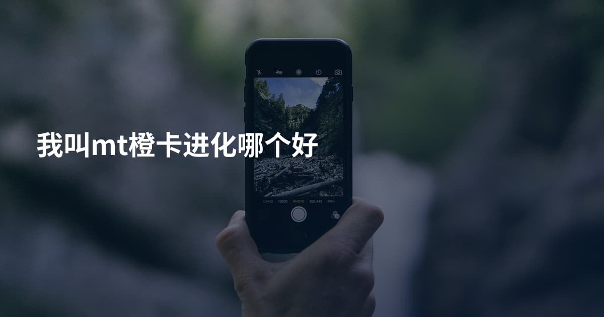 我叫mt橙卡进化哪个好