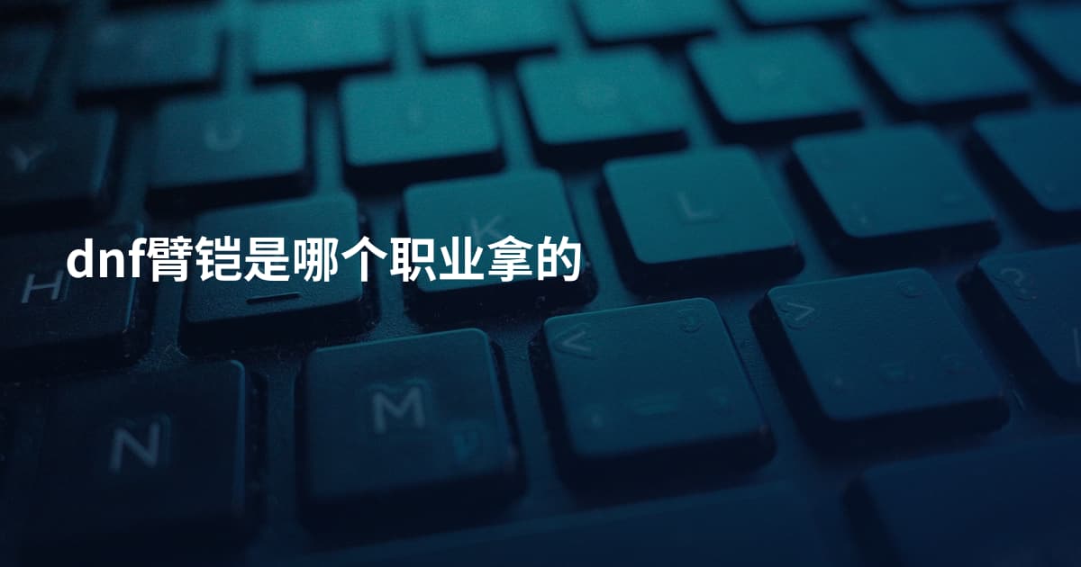 dnf臂铠是哪个职业拿的