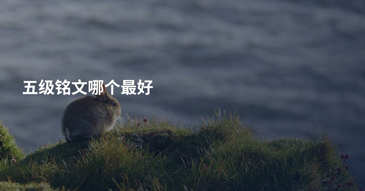 五级铭文哪个最好