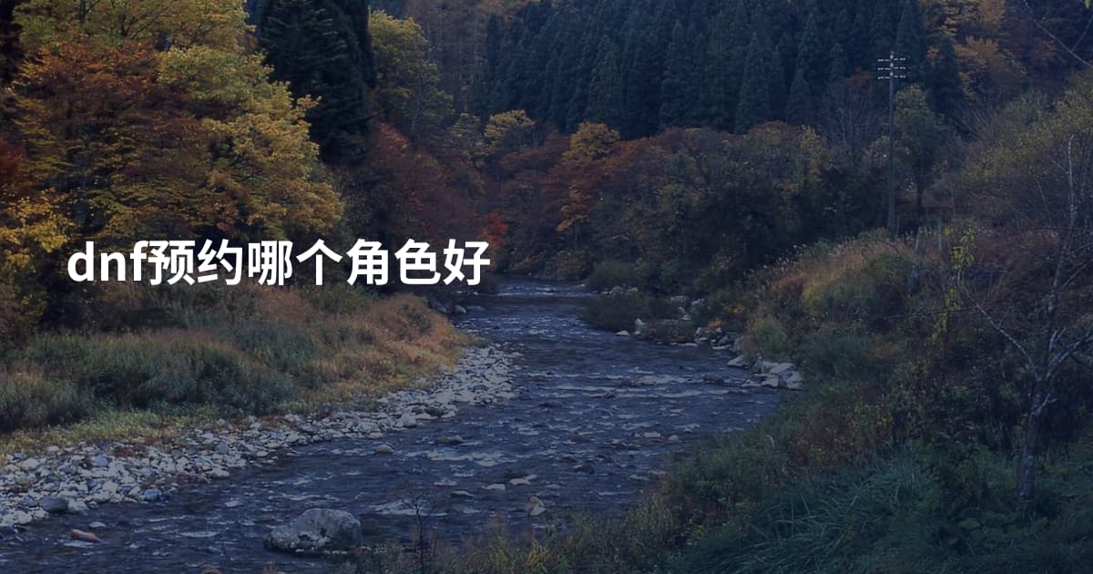 dnf预约哪个角色好