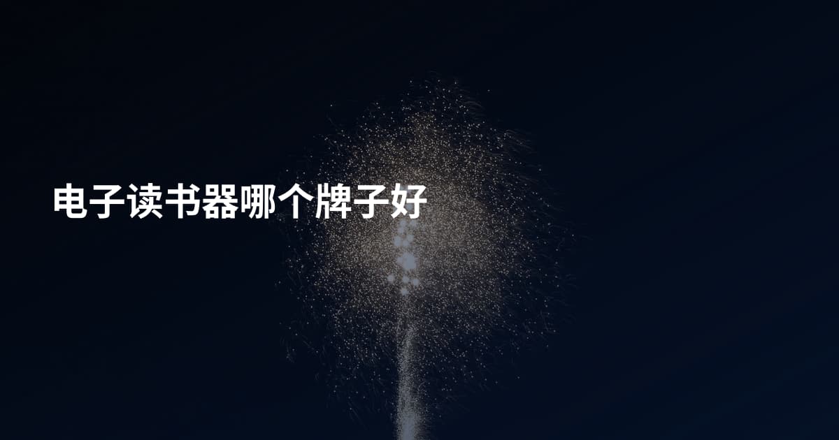 电子读书器哪个牌子好