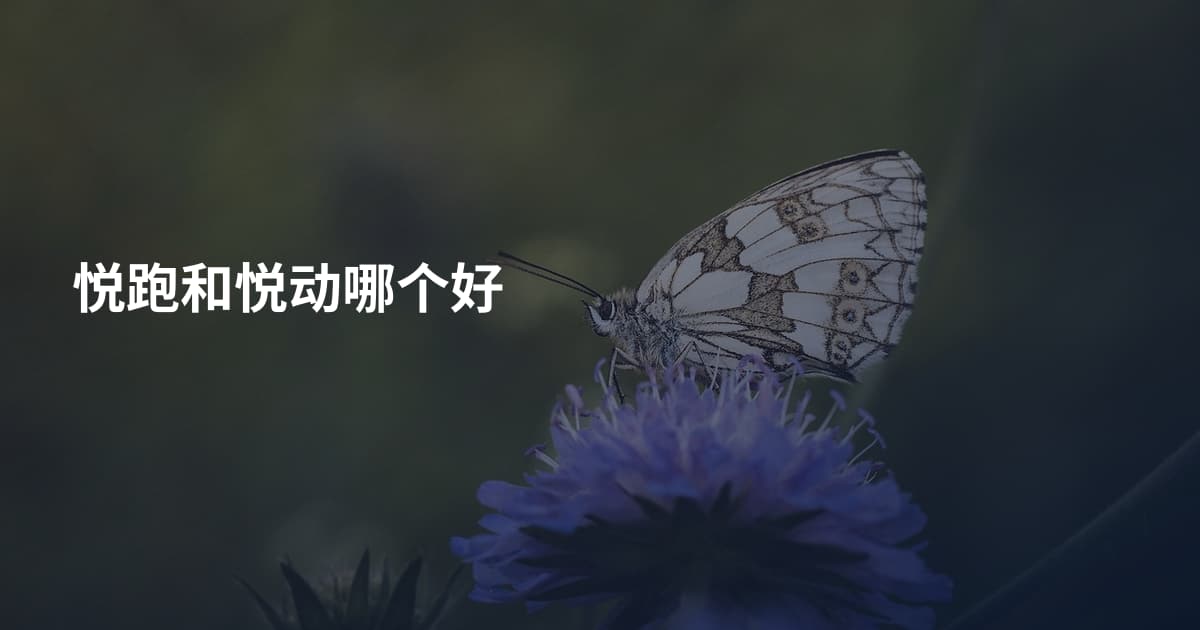 悦跑和悦动哪个好