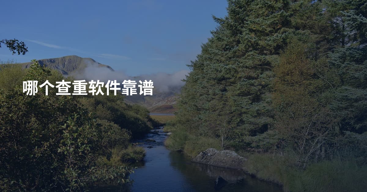 哪个查重软件靠谱