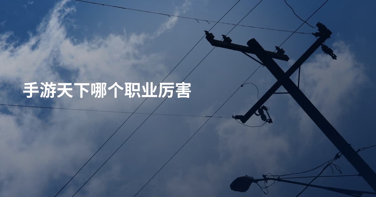 手游天下哪个职业厉害