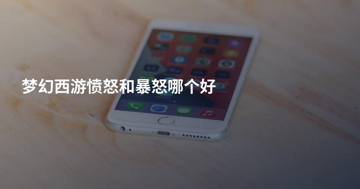 梦幻西游愤怒和暴怒哪个好