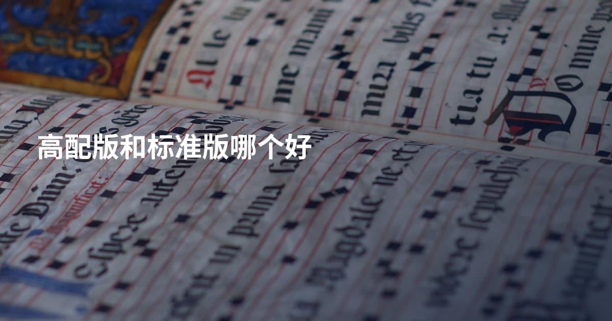 高配版和标准版哪个好