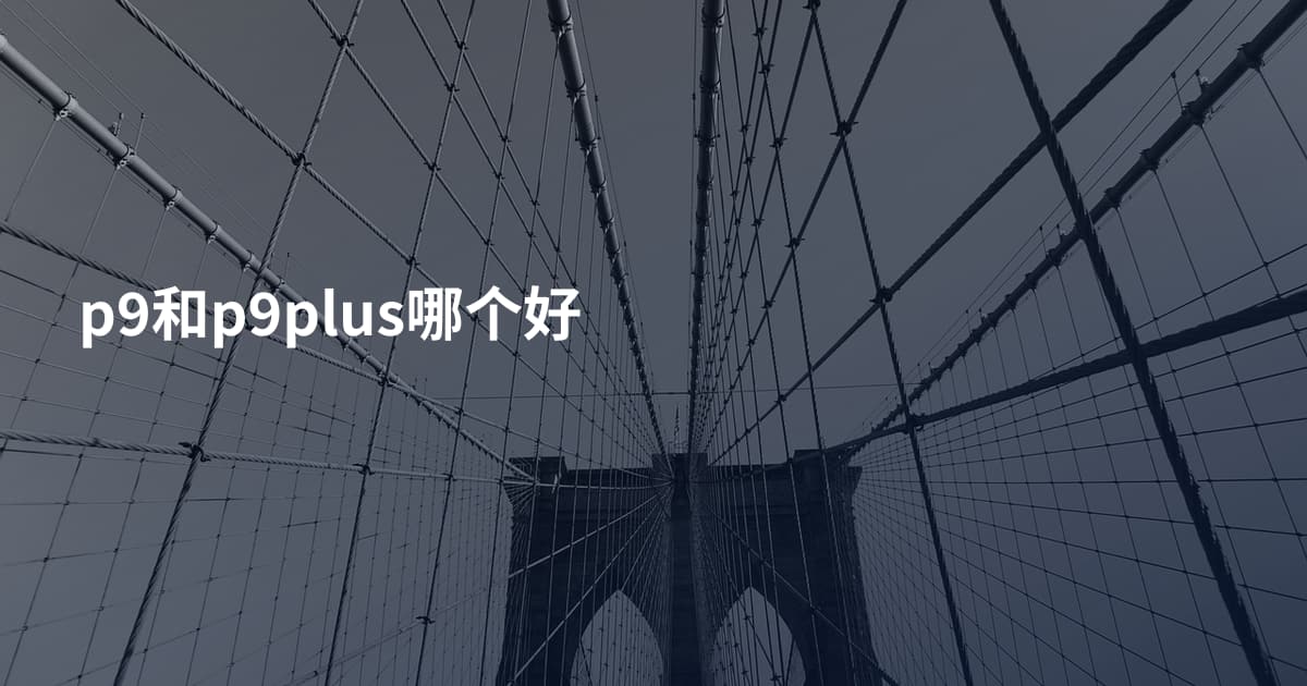 p9和p9plus哪个好