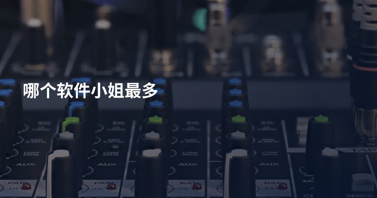 哪个软件小姐最多