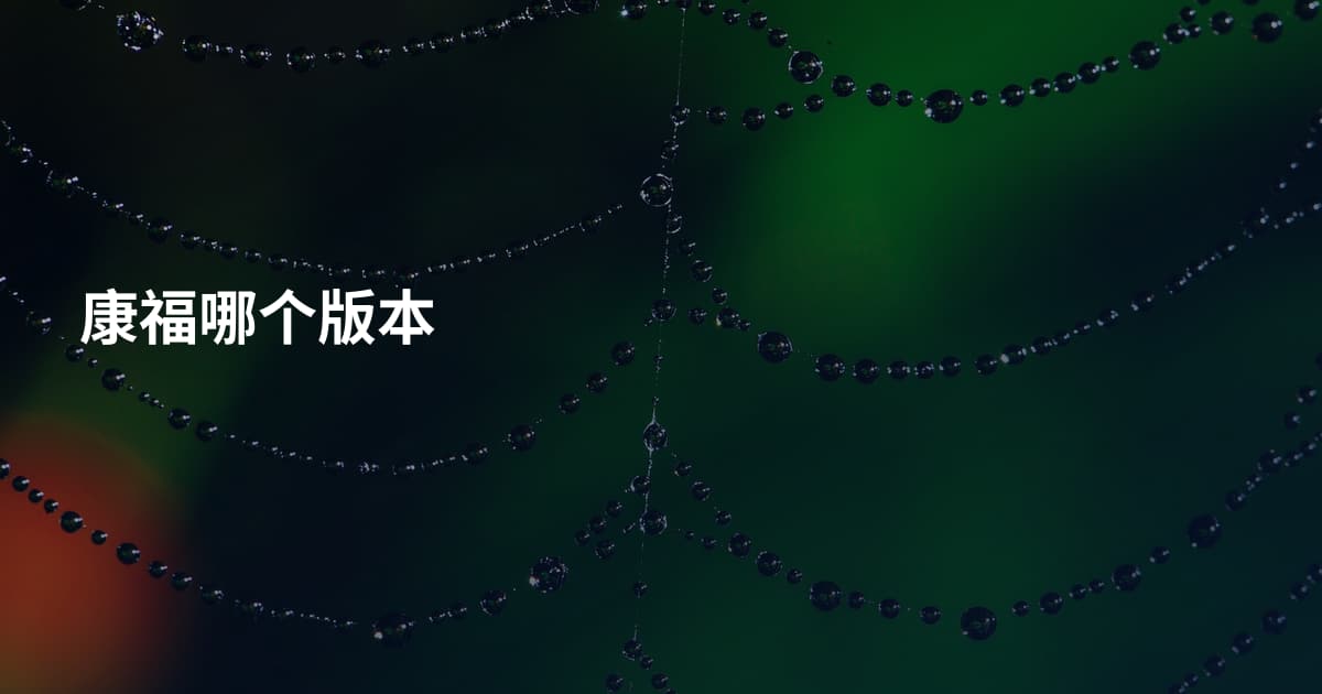 康福哪个版本