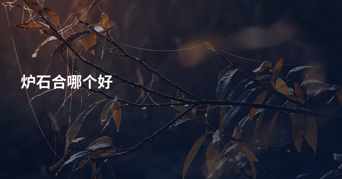 炉石合哪个好