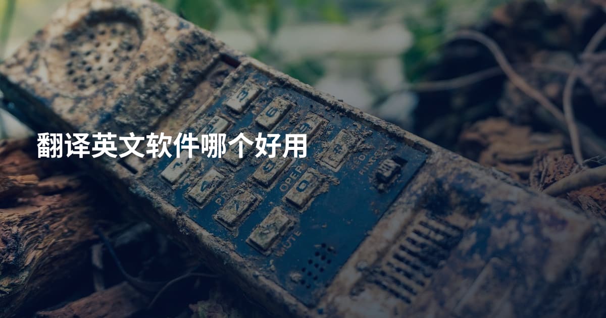翻译英文软件哪个好用