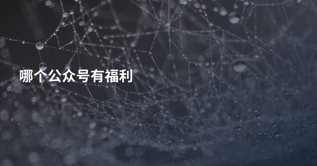 哪个公众号有福利