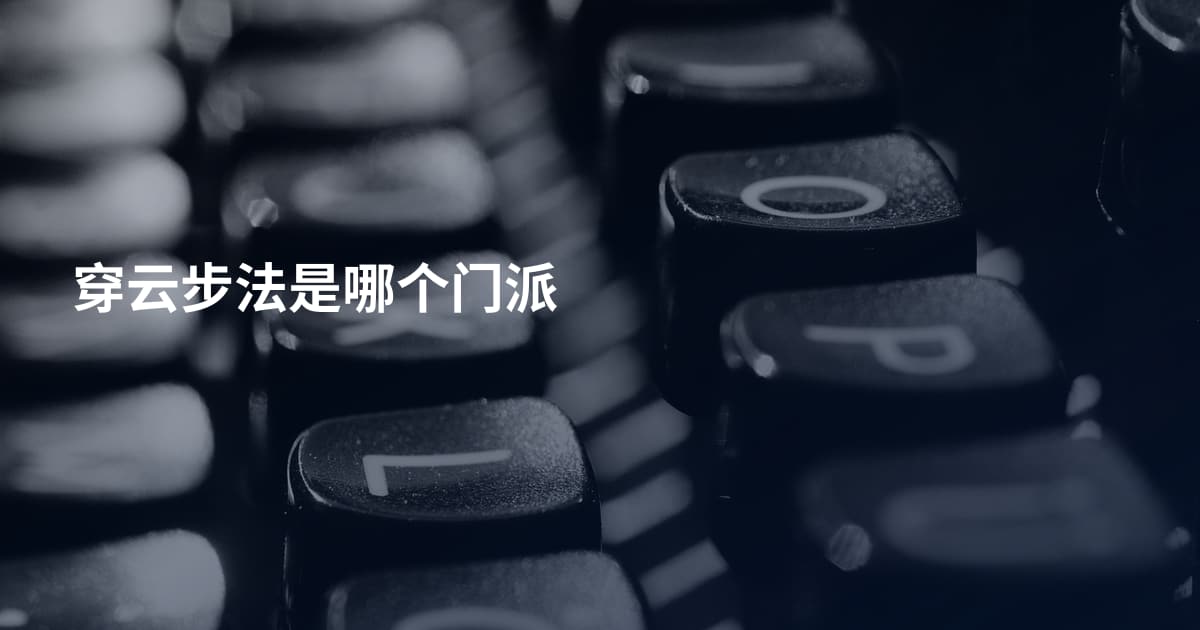 穿云步法是哪个门派
