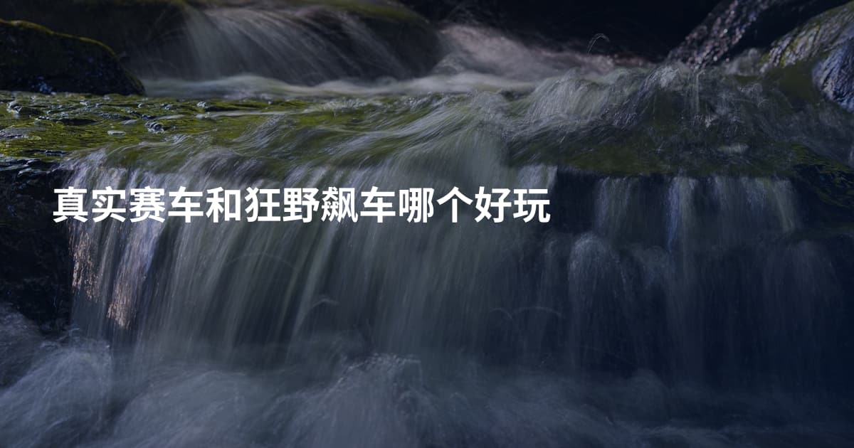 真实赛车和狂野飙车哪个好玩