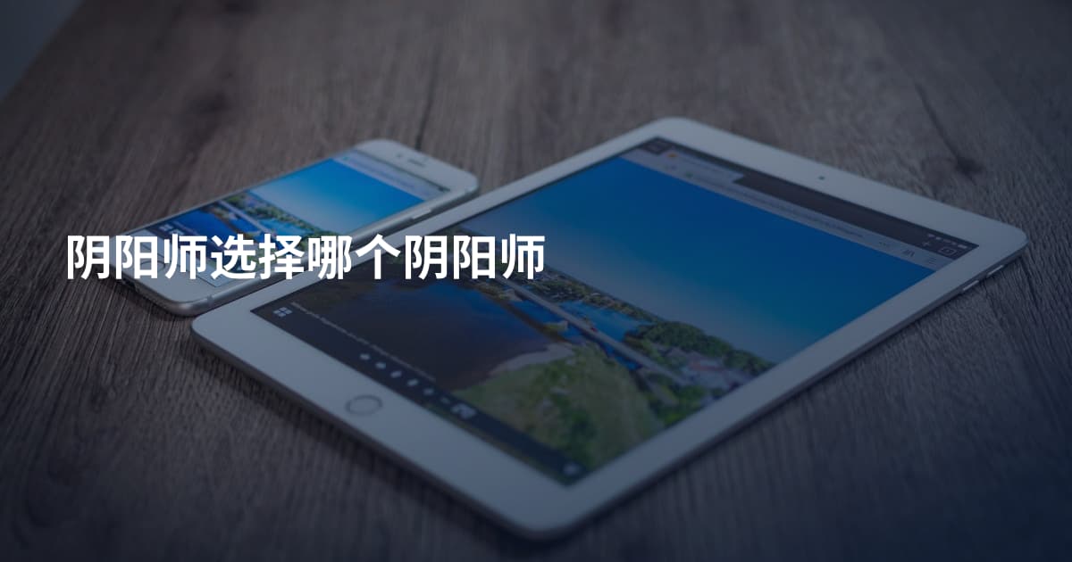 阴阳师选择哪个阴阳师