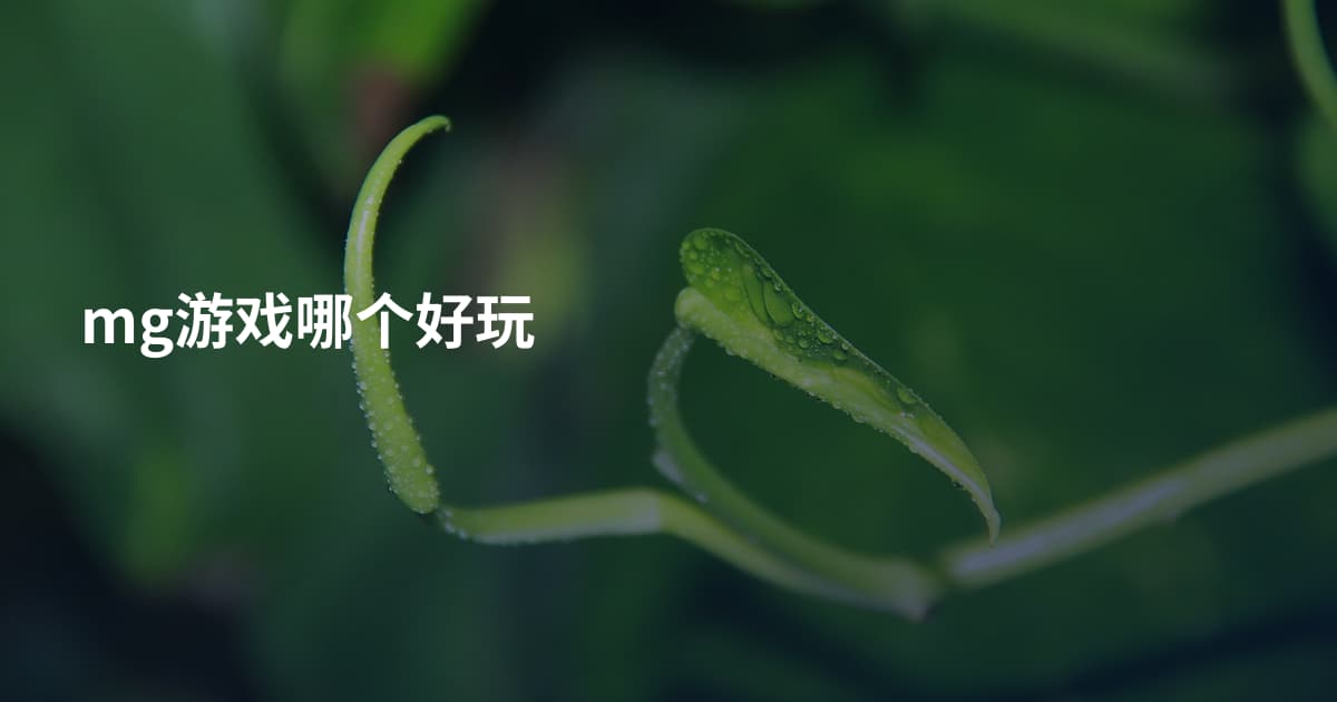 mg游戏哪个好玩