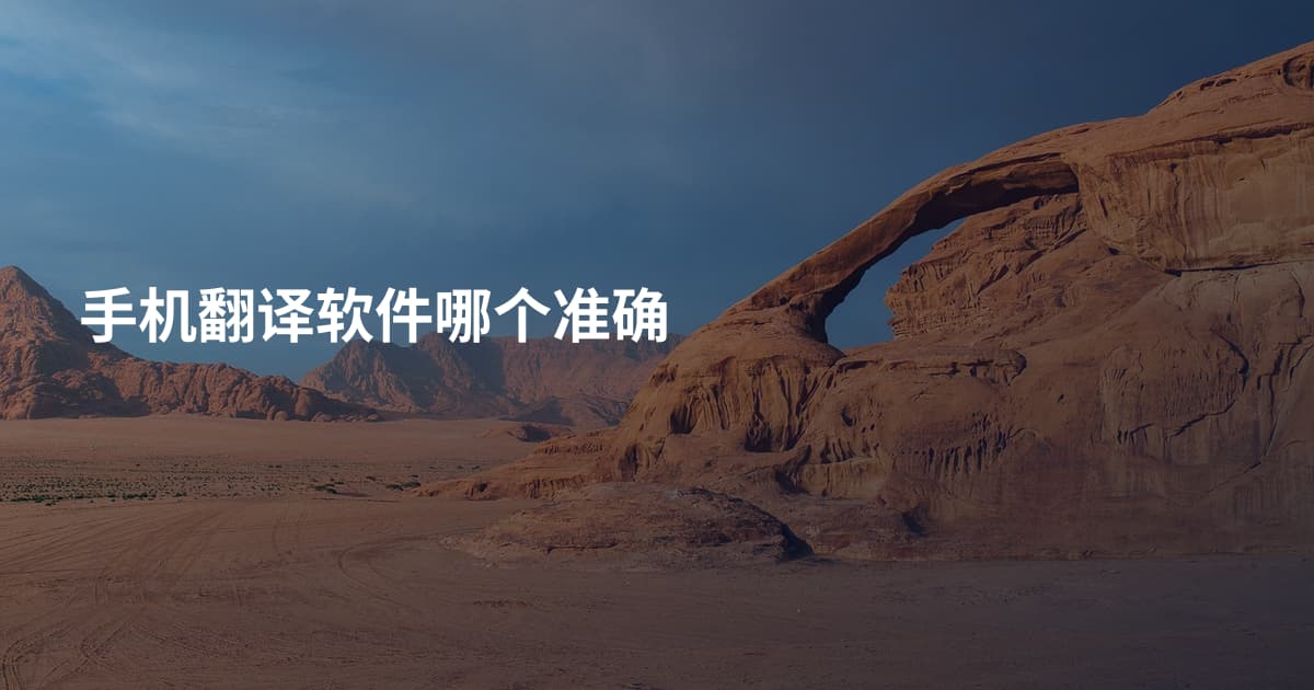 手机翻译软件哪个准确
