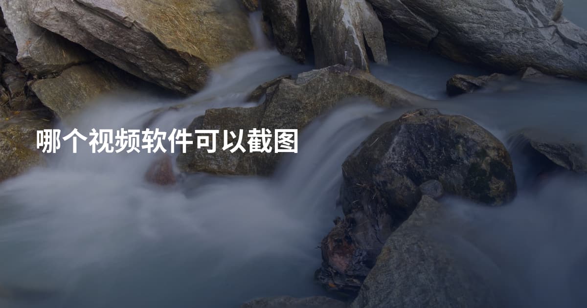 哪个视频软件可以截图